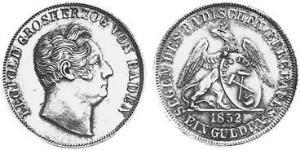 1 Gulden Grand Duchy of Baden (1806-1918) Argento 