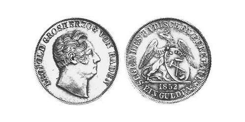 1 Gulden Grand Duchy of Baden (1806-1918) Argento Leopoldo di Baden(1790 – 1852)