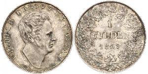 1 Gulden Nassau (stato) (1806 - 1866) Argento Guglielmo di Nassau