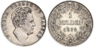 1 Gulden Nassau (stato) (1806 - 1866) Argento Guglielmo di Nassau