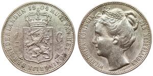 1 Gulden Regno dei Paesi Bassi (1815 - ) Argento Guglielmina dei Paesi Bassi(1880 - 1962)