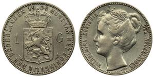 1 Gulden Regno dei Paesi Bassi (1815 - ) Argento Guglielmina dei Paesi Bassi(1880 - 1962)
