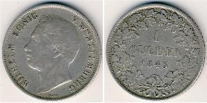1 Gulden Regno di Württemberg (1806-1918) Argento Guglielmo I di Württemberg