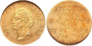 1 Gulden Reino de Baviera (1806 - 1918) Oro Luis I de Baviera(1786 – 1868)