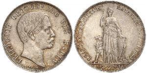 1 Gulden Gran Ducado de Baden (1806-1918) Plata Federico I de Baden (1826 - 1907)