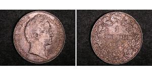 1 Gulden Reino de Baviera (1806 - 1918) Plata Luis I de Baviera(1786 – 1868)
