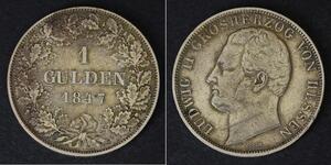1 Gulden Großherzogtum Hessen (1806 - 1918) Silber 