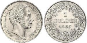 1 Gulden Königreich Bayern (1806 - 1918) Silber Maximilian II. Joseph (Bayern)(1811 - 1864)