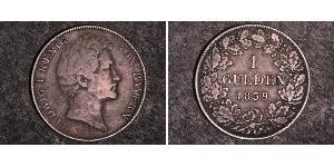 1 Gulden Königreich Bayern (1806 - 1918) Silber Ludwig I. (Bayern)(1786 – 1868)