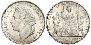 1 Gulden Königreich Württemberg (1806-1918) Silber Wilhelm I. (Württemberg)