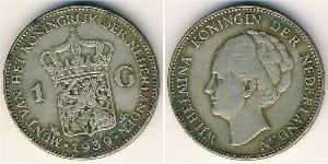 1 Gulden Königreich der Niederlande (1815 - ) Silber Wilhelmina (Niederlande)(1880 - 1962)