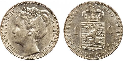 1 Gulden Königreich der Niederlande (1815 - ) Silber Wilhelmina (Niederlande)(1880 - 1962)