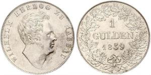 1 Gulden Duchy of Nassau (1806 - 1866) Silver William, Duke of Nassau