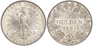 1 Gulden Free City of Frankfurt Silver 