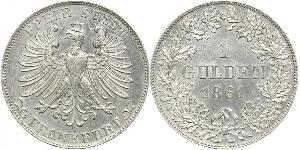 1 Gulden Free City of Frankfurt Silver 