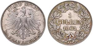 1 Gulden Free City of Frankfurt Silver 