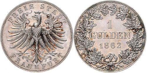 1 Gulden Free City of Frankfurt Silver 