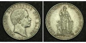 1 Gulden Grand Duchy of Baden (1806-1918) Silver Frederick I, Grand Duke of Baden (1826 - 1907)