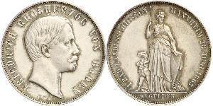 1 Gulden Grand Duchy of Baden (1806-1918) Silver Frederick I, Grand Duke of Baden (1826 - 1907)