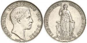 1 Gulden Grand Duchy of Baden (1806-1918) Silver Frederick I, Grand Duke of Baden (1826 - 1907)
