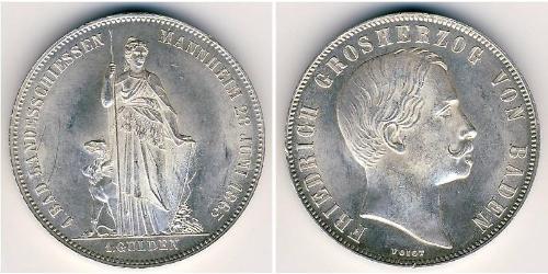 1 Gulden Grand Duchy of Baden (1806-1918) Silver 