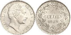 1 Gulden Kingdom of Bavaria (1806 - 1918) Silver Maximilian II of Bavaria (1811 - 1864)