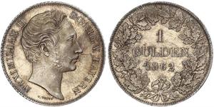 1 Gulden Kingdom of Bavaria (1806 - 1918) Silver Maximilian II of Bavaria (1811 - 1864)