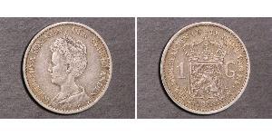 1 Gulden Kingdom of the Netherlands (1815 - ) Silver Wilhelmina of the Netherlands (1880 - 1962)