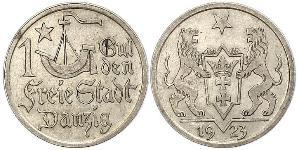 1 Gulden 但澤自由市 (1920 - 1939) 銀 