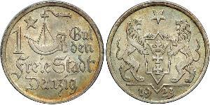 1 Gulden 但澤自由市 (1920 - 1939) 銀 