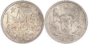 1 Gulden 但澤自由市 (1920 - 1939) 銀 