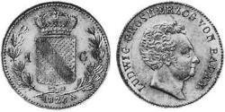 1 Gulden 巴登大公國 (1806 - 1918) 銀 