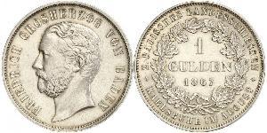1 Gulden 巴登大公國 (1806 - 1918) 銀 弗里德里希一世 (巴登)