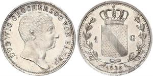 1 Gulden 巴登大公國 (1806 - 1918) 銀 路德维希一世 (巴登)