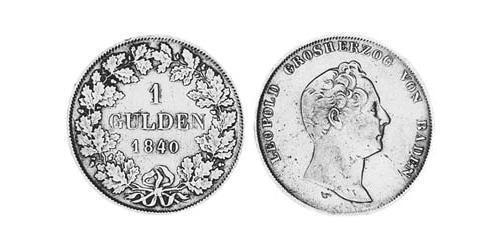1 Gulden 巴登大公國 (1806 - 1918) 銀 