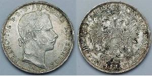 1 Gulden / 1 Florin Impero austriaco (1804-1867) Argento Franz Joseph I (1830 - 1916)