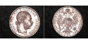 1 Gulden / 1 Florin Imperio austrohúngaro (1867-1918) Plata Franz Joseph I (1830 - 1916)