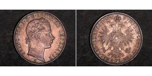 1 Gulden / 1 Florin Imperio austríaco (1804-1867) Plata Franz Joseph I (1830 - 1916)