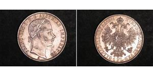 1 Gulden / 1 Florin Imperio austríaco (1804-1867) Plata Franz Joseph I (1830 - 1916)