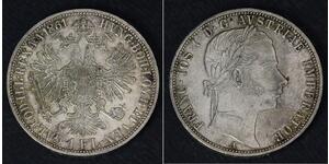 1 Gulden / 1 Florin Imperio austríaco (1804-1867) Plata Franz Joseph I (1830 - 1916)