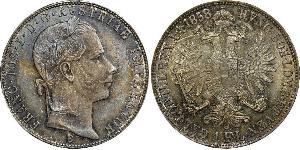 1 Gulden / 1 Florin Kaisertum Österreich (1804-1867) Silber Franz Joseph I (1830 - 1916)