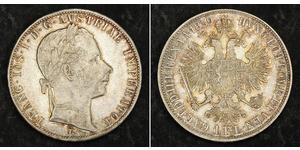 1 Gulden / 1 Florin Kaisertum Österreich (1804-1867) Silber Franz Joseph I (1830 - 1916)