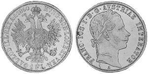 1 Gulden / 1 Florin Kaisertum Österreich (1804-1867) Silber Franz Joseph I (1830 - 1916)