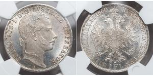 1 Gulden / 1 Florin Kaisertum Österreich (1804-1867) Silber Franz Joseph I (1830 - 1916)