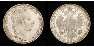 1 Gulden / 1 Florin Kaisertum Österreich (1804-1867) Silber Franz Joseph I (1830 - 1916)