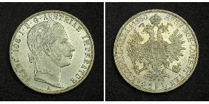 1 Gulden / 1 Florin Kaisertum Österreich (1804-1867) Silber Franz Joseph I (1830 - 1916)