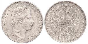 1 Gulden / 1 Florin Austrian Empire (1804-1867) Silver Franz Joseph I (1830 - 1916)