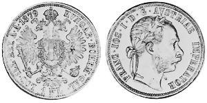 1 Gulden / 1 Florin 奥匈帝国 (1867 - 1918) 銀 弗朗茨·约瑟夫一世 (1830 - 1916)