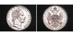 1 Gulden / 1 Florin 奧地利帝國 (1804 - 1867) 銀 弗朗茨·约瑟夫一世 (1830 - 1916)
