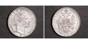 1 Gulden / 1 Florin 奧地利帝國 (1804 - 1867) 銀 弗朗茨·约瑟夫一世 (1830 - 1916)
